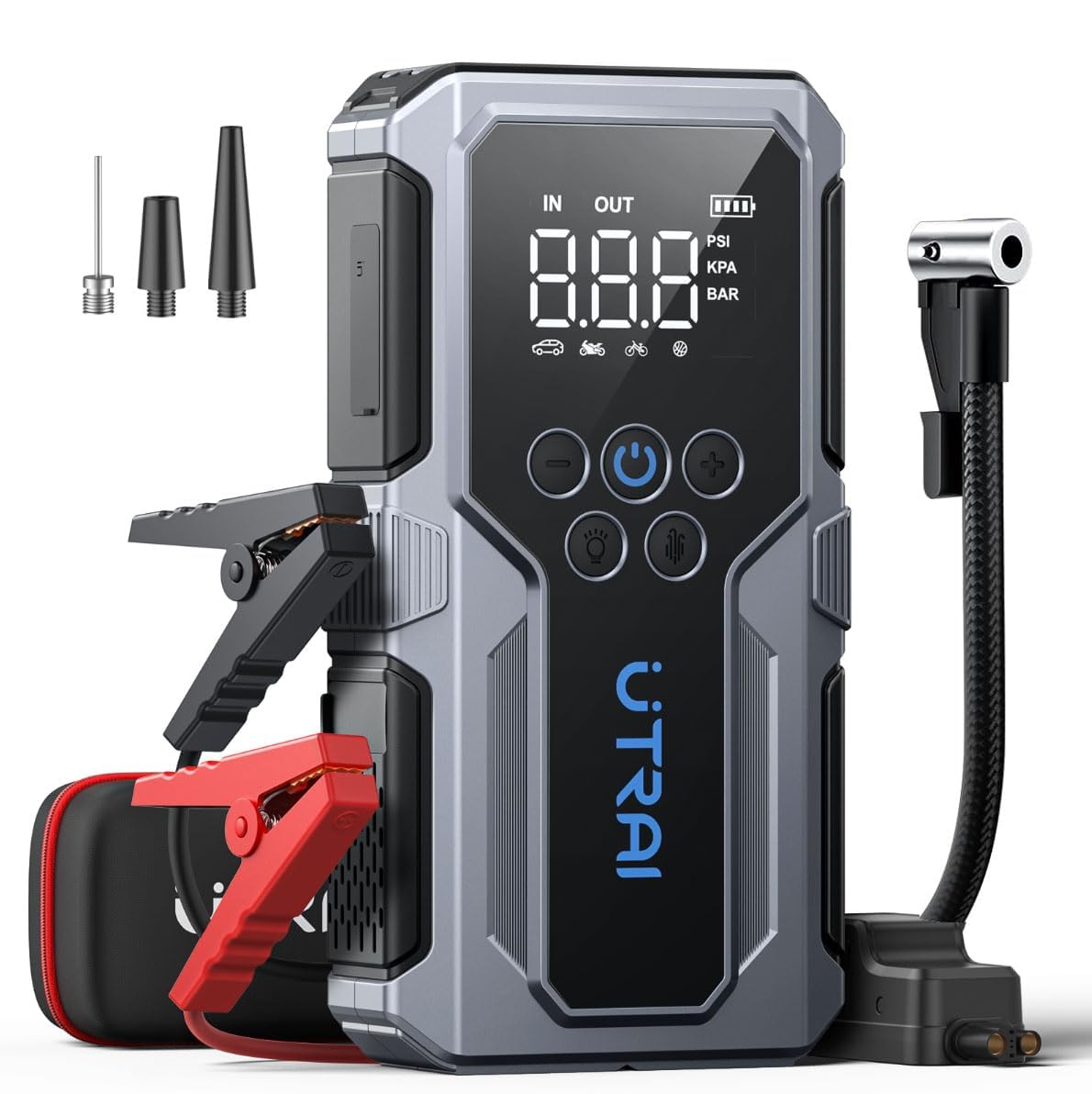 UTRAI Portable Car Jump Starter with Air Compressor and LED display