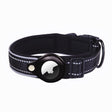 PPBond Reflective Dog Collar in Black with AirTag Holder and Safety Buckle