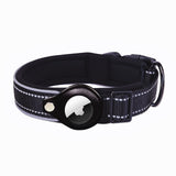 PPBond Reflective Dog Collar in Black with AirTag Holder and Safety Buckle