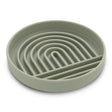 NALACAL Silicone Slow Food Dog Bowl in green with suction cups and puzzle design