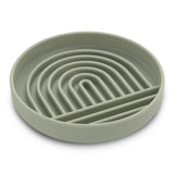 NALACAL Silicone Slow Food Dog Bowl in green with suction cups and puzzle design