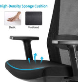 SIHOO Ergonomic Office Chair - Black with Adjustable Lumbar Support