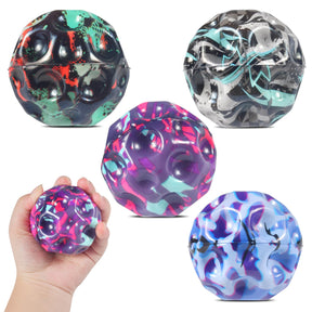 Pack of 4 colorful Funmo Space Jump Balls designed for bouncing and stress relief