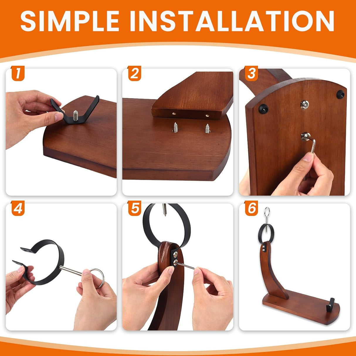 GourmetCut Wooden Ham Holder - Wood with Non-Slip Pads