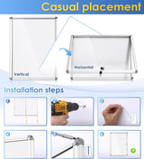 Swansea Enclosed Lockable Whiteboard Noticeboard - White, Magnetic Display Case