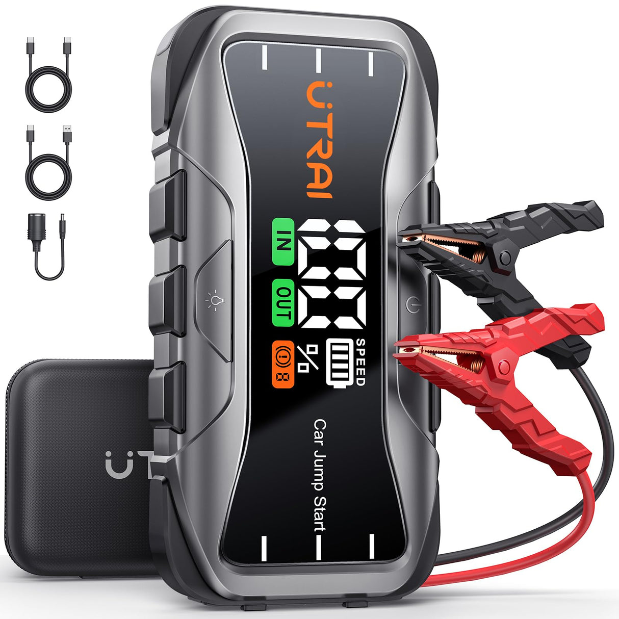 UTRAI Jump Starter Power Pack with smart clip and LED light features