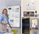 Swansea Enclosed Lockable Whiteboard Noticeboard - White, Magnetic Display Case
