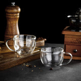 Amisglass Double Walled Espresso Cups - Clear Borosilicate Glass