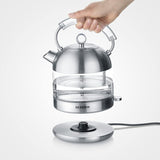 Severin Retro Glass Stainless Steel Electric Kettle WK3459 - Glass and Stainless Steel