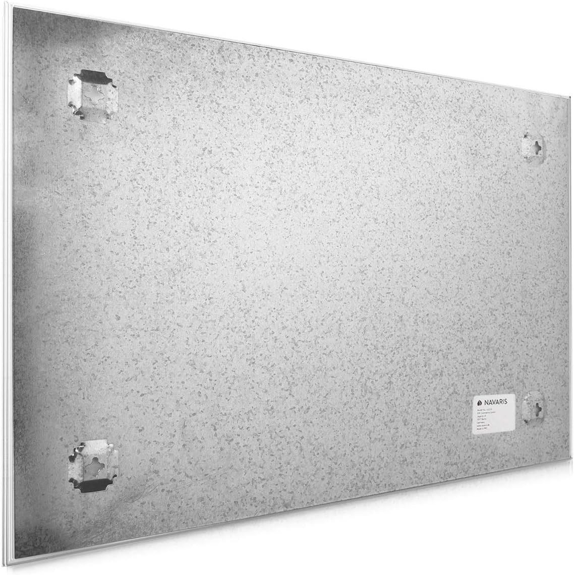 Navaris Magnetic Glass Memo Board - Wood Look Design