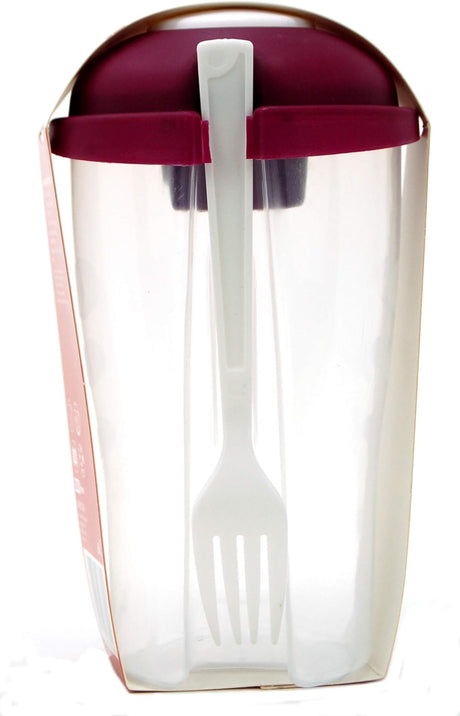 Ernesto Salad Food Pot - Built-in Fork & Dressing Container, 21cm x 11cm