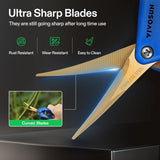 VIVOSUN Curved Gardening Scissors - Titanium Coated 6.5 Inch Hand Pruner