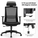 SIHOO Ergonomic Office Chair - Black with Adjustable Lumbar Support