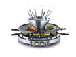 SEVERIN RG 2348 Raclette and Fondue Grill in stainless steel with 8 pans and forks