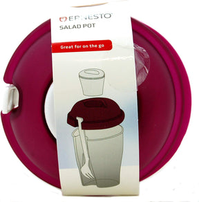 Ernesto Salad Food Pot - Built-in Fork & Dressing Container, 21cm x 11cm