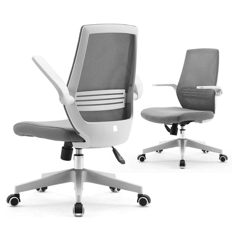 SIHOO ergonomic office desk chair with mesh back and adjustable armrests in grey