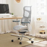 SIHOO Doro S100-M202 Ergonomic Office Chair - Dual Dynamic Lumbar Support, 4D Coordinated Armrests, 5-Level Adjustable Backrest, Recline Angle 135-degree Max. Suitable for Home Office (White)