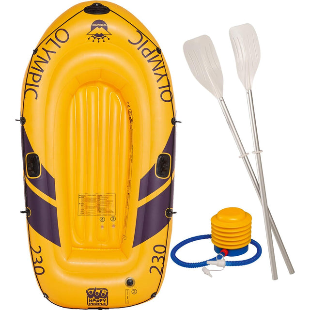 Happy People Olympic 230Er Unisex Adult Swimming Boat in yellow with paddles