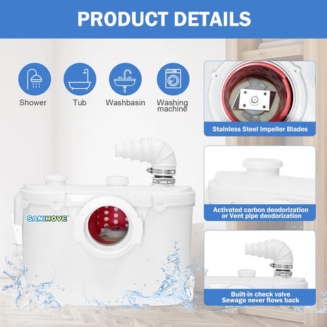 HydroLift 500W Macerator Pump - residential sewage