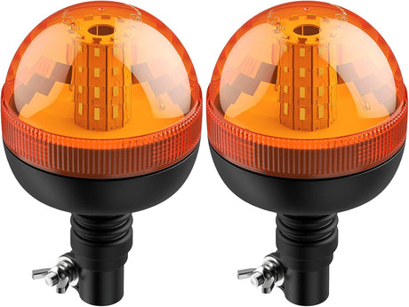 Justech 40 LED Amber Rotating Flash Warning Light - Flexible DIN Pole Mount