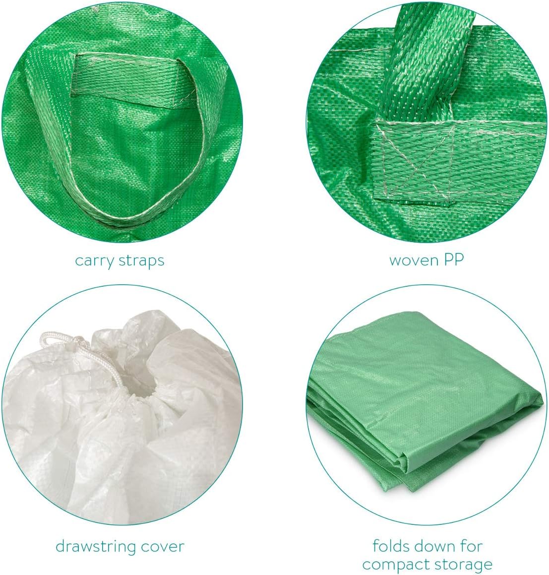 Navaris Reusable Garden Waste Bags - 66 Gallons, Pack of 3