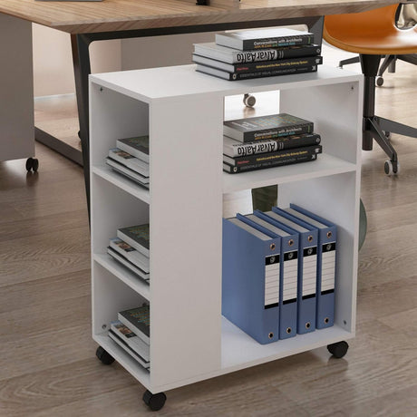 Soges Mobile Printer Stand File Cabinet - White