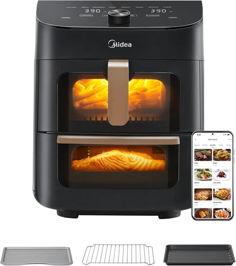 Midea 11L Dual Zone Air Fryer Oven - Wi-Fi Alexa Smart Connectivity
