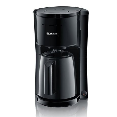 SEVERIN KA 9306 Filter Coffee Maker in black with thermal jug and water level indicator