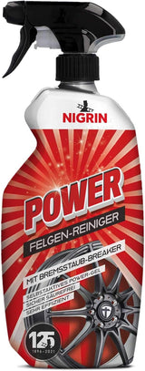 NIGRIN Power Wheel Cleaner - Acid-Free Gel Formula with Brake Dust Breaker and Action Indicator, 750ml