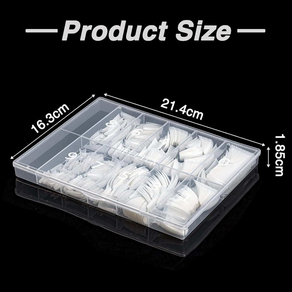 MELLIEX Natural Acrylic French False Nail Tips - 500 Pieces