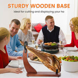 GourmetCut Wooden Ham Holder - Wood with Non-Slip Pads