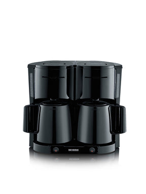 Severin KA 9315 Duo Filter Coffee Maker with two thermojugs in black
