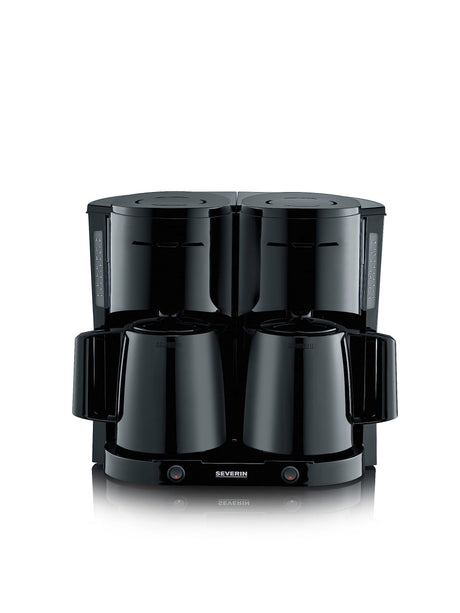 Severin KA 9315 Duo Filter Coffee Maker with two thermojugs in black