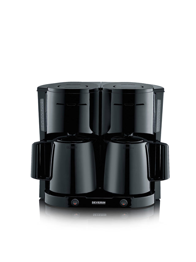 Severin KA 9315 Duo Filter Coffee Maker with two thermojugs in black
