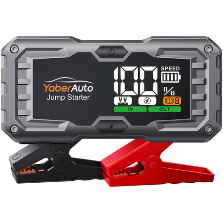 YaberAuto YA100 6000A Car Jump Starter with LCD Display and Emergency Light