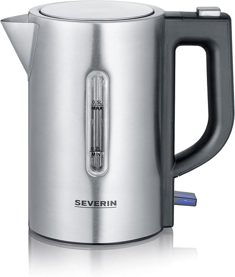 Severin Travel Kettle - Stainless steel, 0.5L capacity, dual voltage