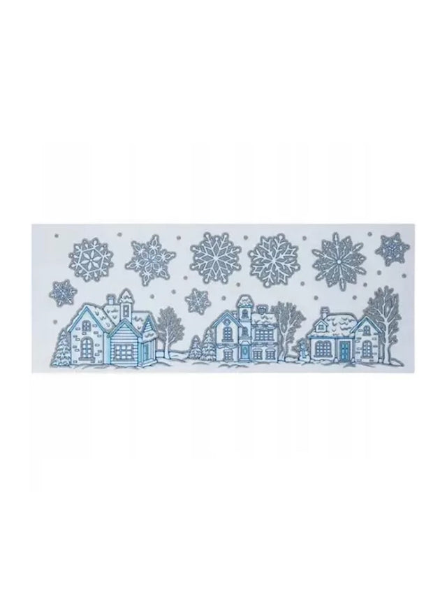 Livarno Home Christmas Window Stickers - Reusable Shimmering Design