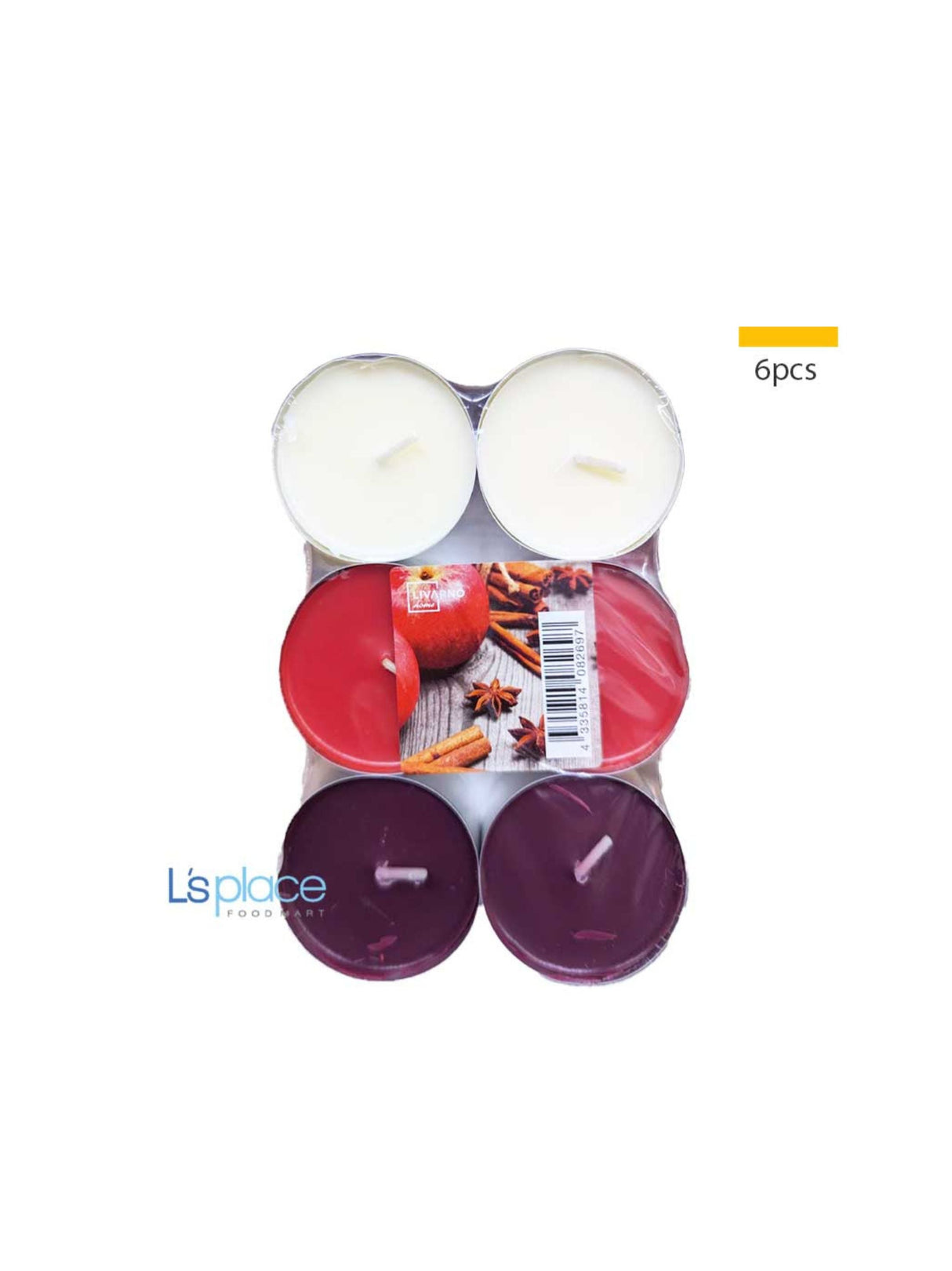 Livarno Home Apple Cinnamon Scented Candle Set - 6-piece