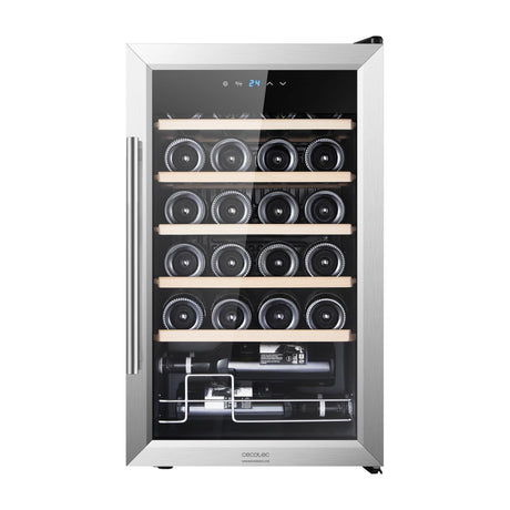 Cecotec Bolero GrandSommelier Wine Cellar with stainless steel door and wooden shelves