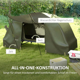 Outsunny Camping Cot Elevated Tent with Bag Green 215x80x125 cm