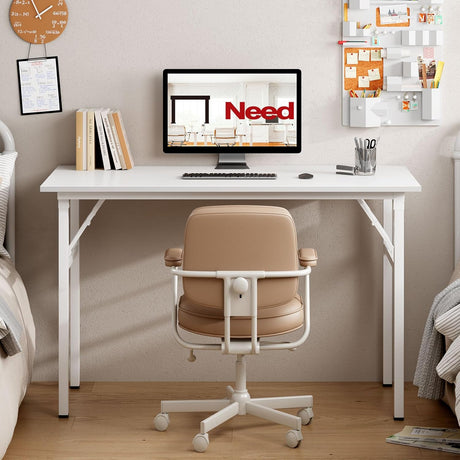 AC5DW Modern Folding Computer Desk - White