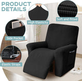 Recliner Chair Cover for Lazy Boy Recliners - Black, Stretch Fabric