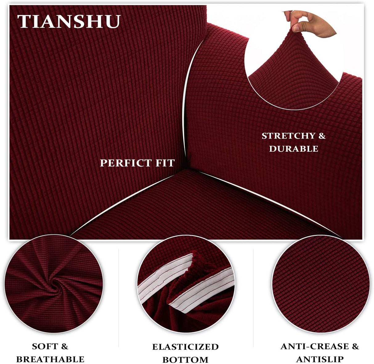 Tianshu Spandex Stretch Sofa & Chair Furniture Cover 3 seats