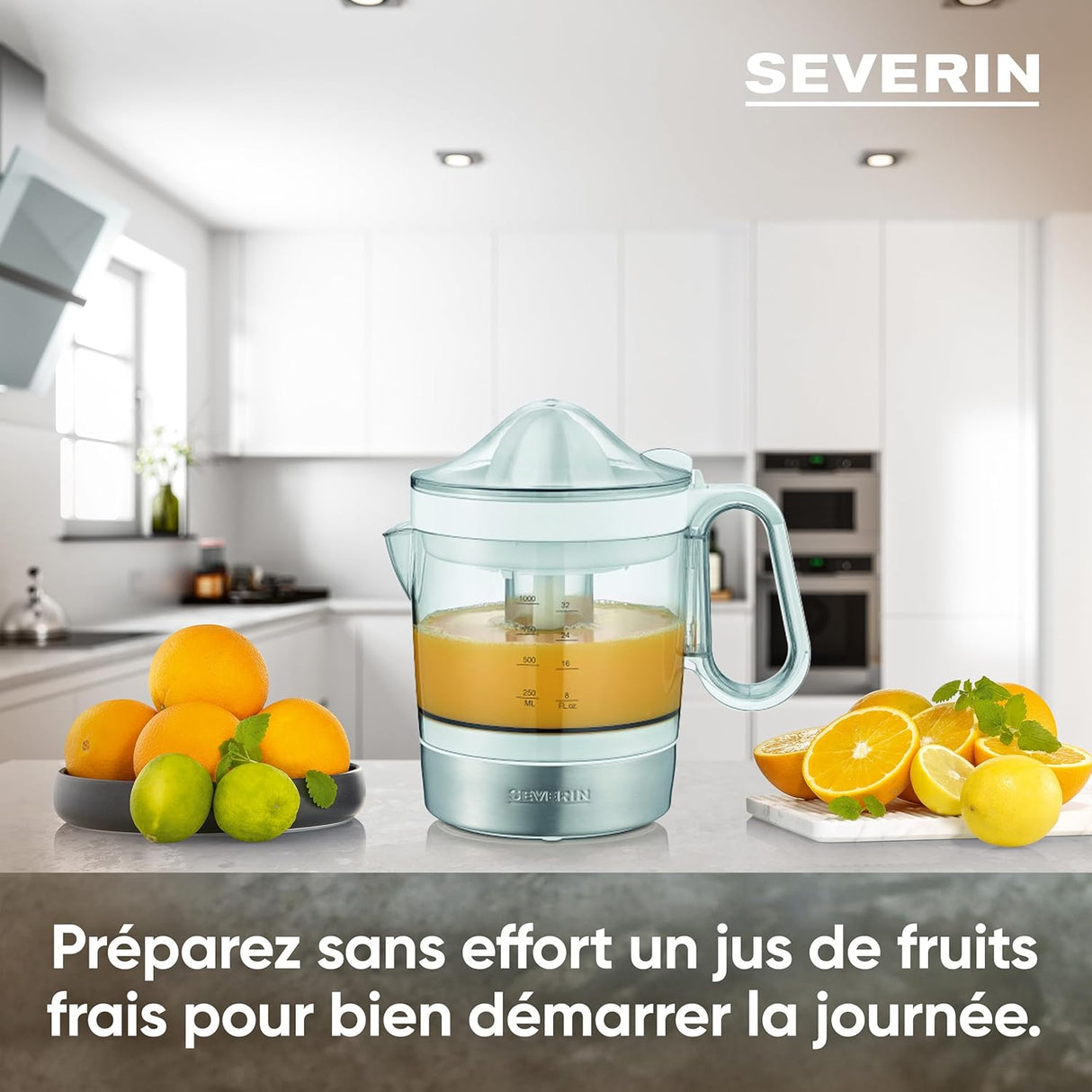 Severin Electric Citrus Juicer - 1L Tank, 40W, White