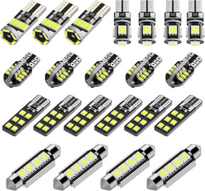 Justech 22-Piece Can-Bus Error Free LED Interior Car Light Bulb Kit - Xenon-White