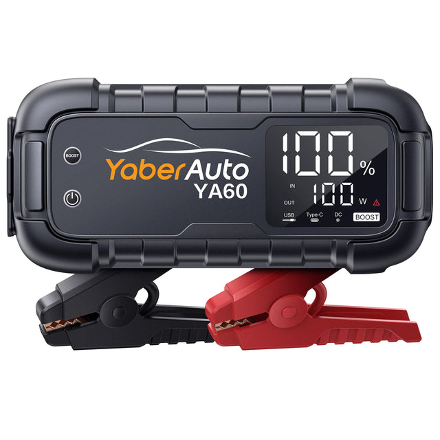 YaberAuto YA60 Power Bank Jump Starter with LCD display and LED flashlight