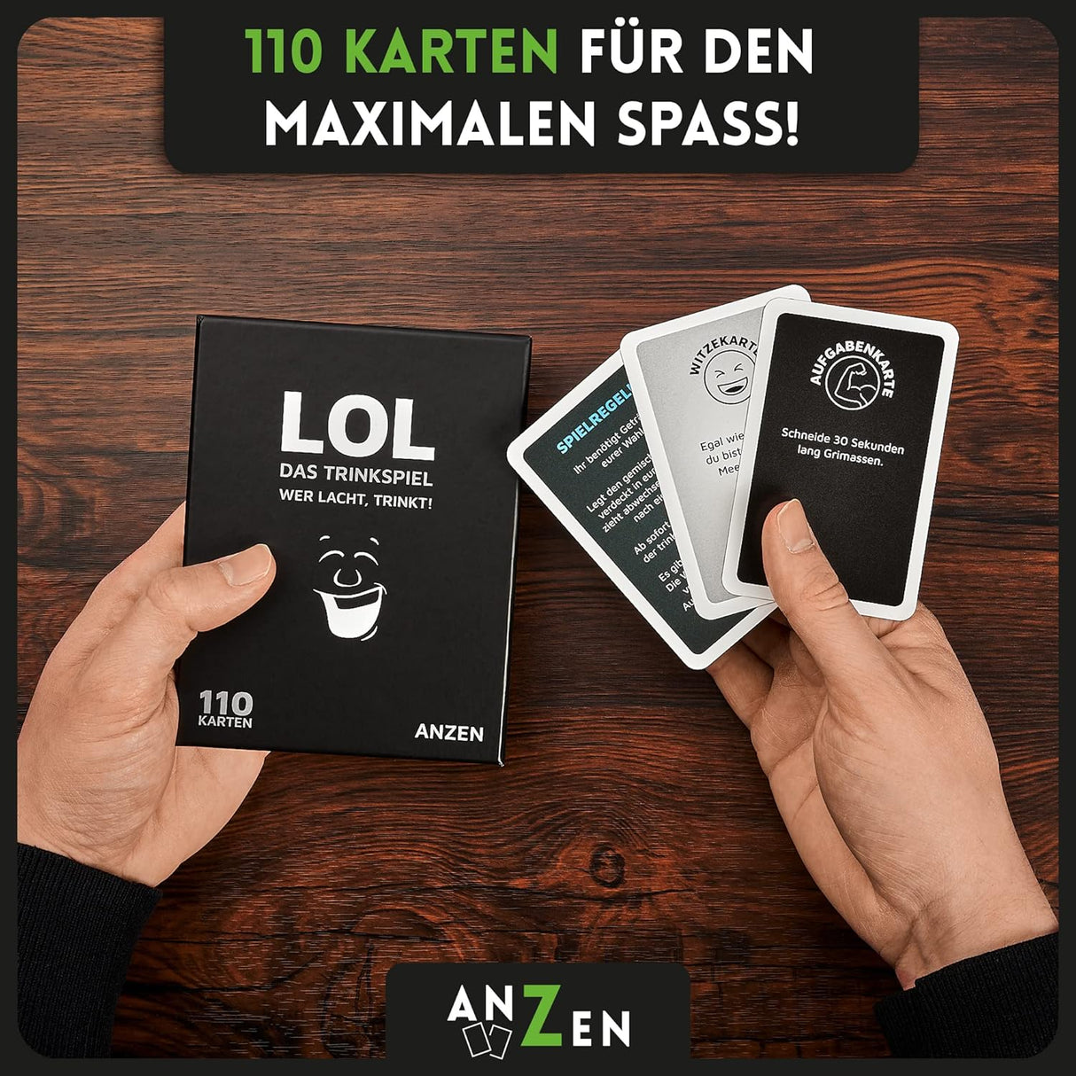 LOL Who Laughs, Drinks! Adult Drinking Card Game - black humor