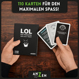 LOL Who Laughs, Drinks! Adult Drinking Card Game - black humor