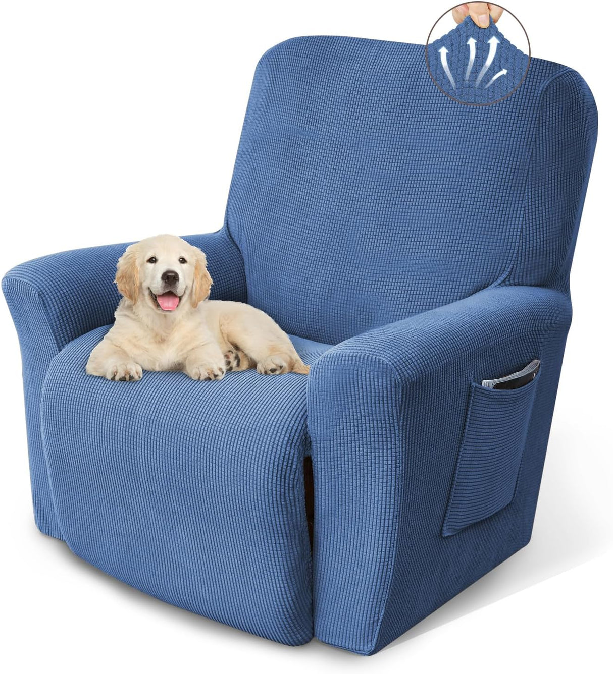 Recliner Chair Cover for Lazy Boy Recliners - Black, Stretch Fabric
