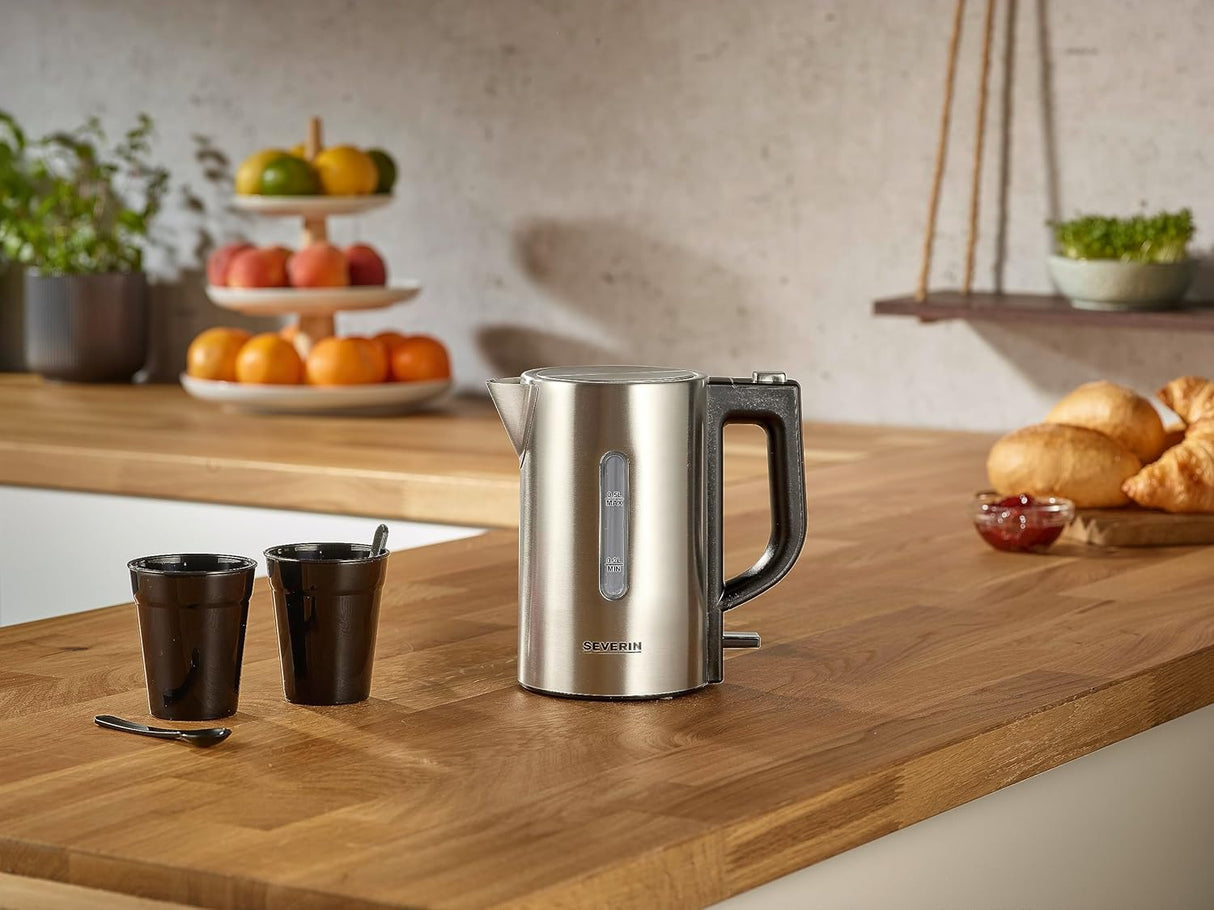 Severin Travel Kettle - Stainless steel, 0.5L capacity, dual voltage